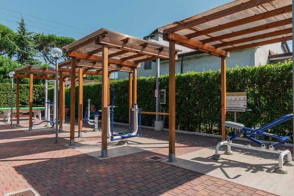 Fitness area with outdoor tools